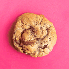 A gif of a gourmet chocolate chunk walnut Rebel Daughter cookie