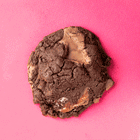 A gif of a Rebel Daughter gourmet chocolate chunk caramel brownie cookie